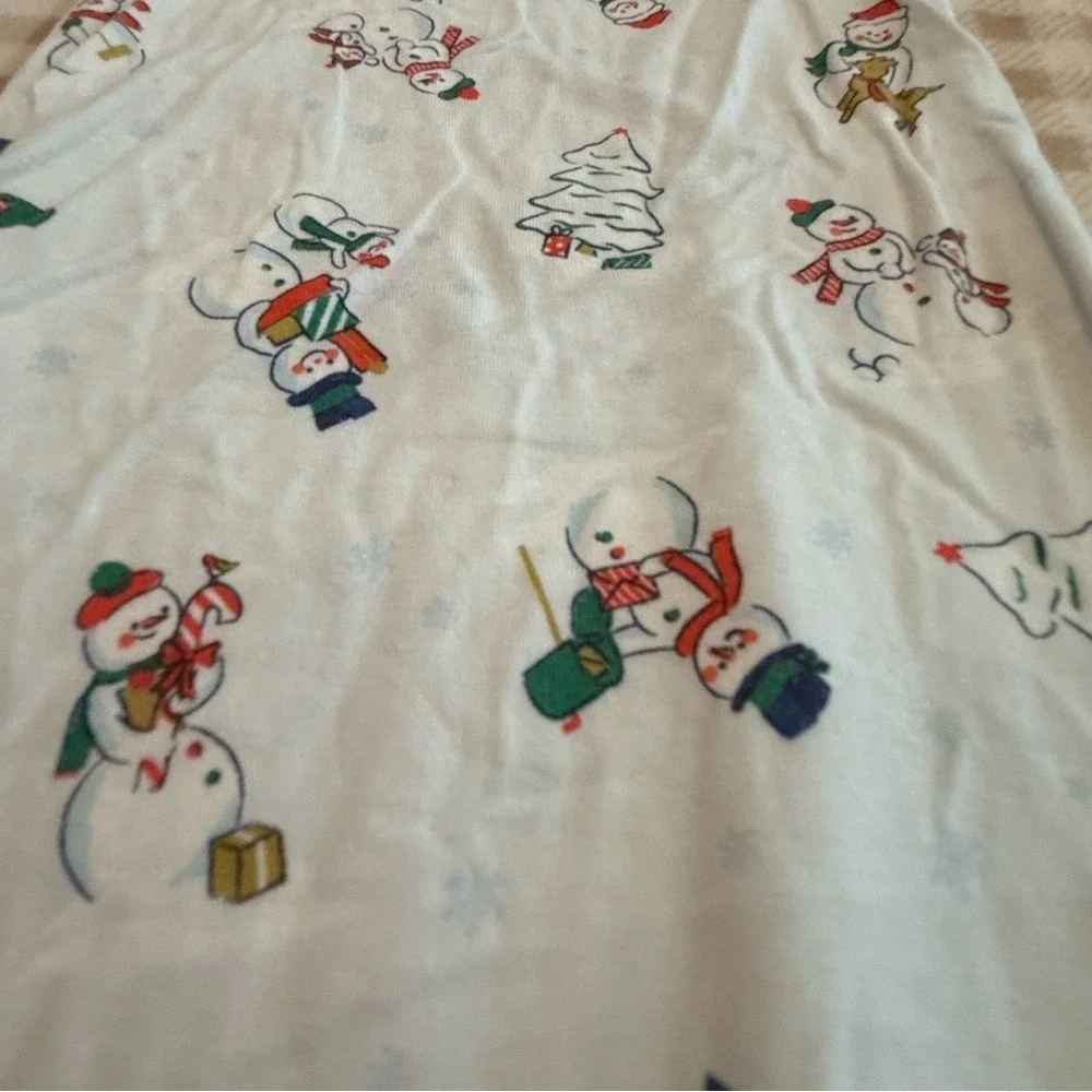 Angel Dear Baby Knotted Gown Snowman Christmas Holiday Sleeper White 0-3M